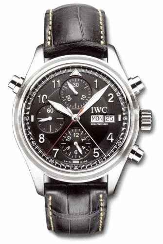 IWC Pilot's Watch Spitfire Double Chronograph Stainless Steel / Black / Spanish / Strap IW3713-35 (IW371335)